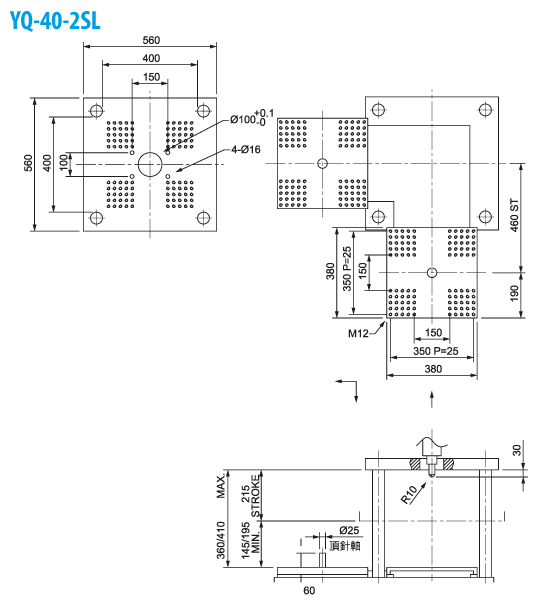 Термопластавтомат YUHDAK YQ 40-25L размер плит
