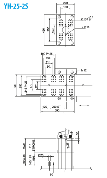 Термопластавтомат YUHDAK YH 25-25 размер плит