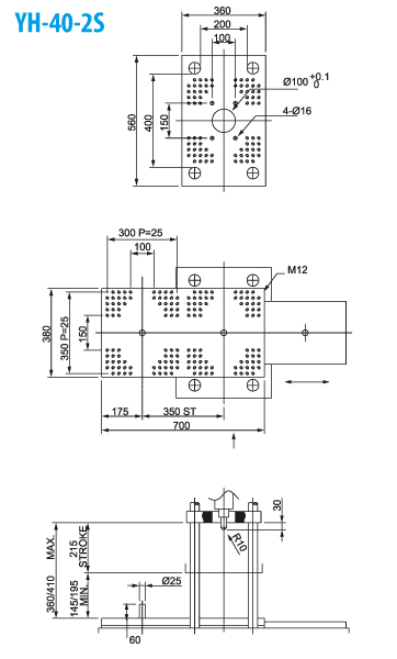 Термопластавтомат YUHDAK YH 40-25 размер плит