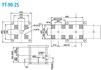 Вертикальный ТПА HUARONG  YT-90 размер плит