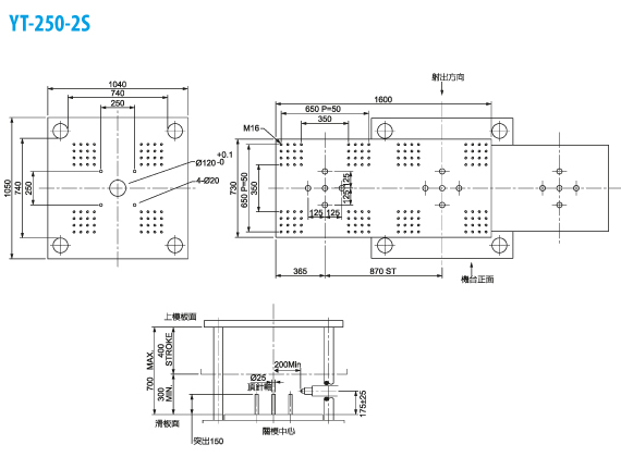 Вертикальный ТПА HUARONG  YT-250 размер плит
