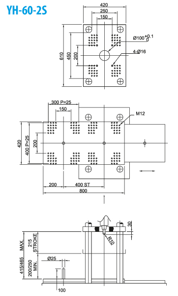 Термопластавтомат YUHDAK YH 60-25 размер плит