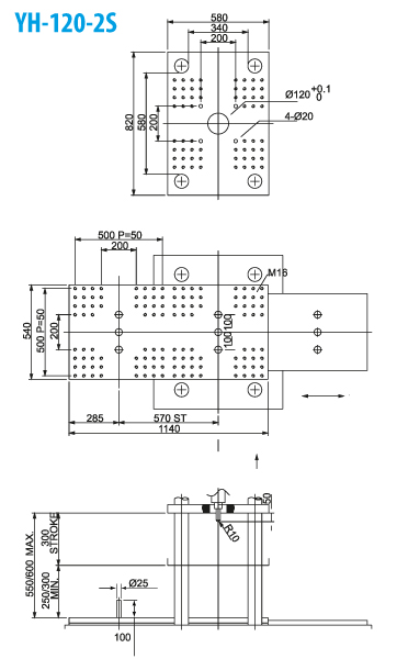 Термопластавтомат YUHDAK YH 120-25 размер плит