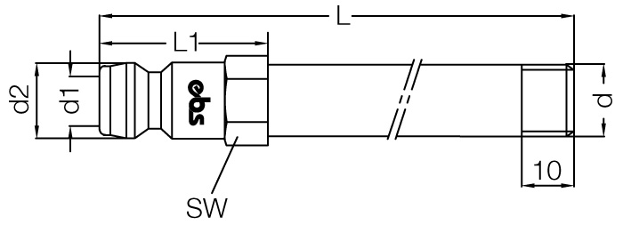 БРС штуцер/ниппель удлинительный с внешней резьбой EBS 690