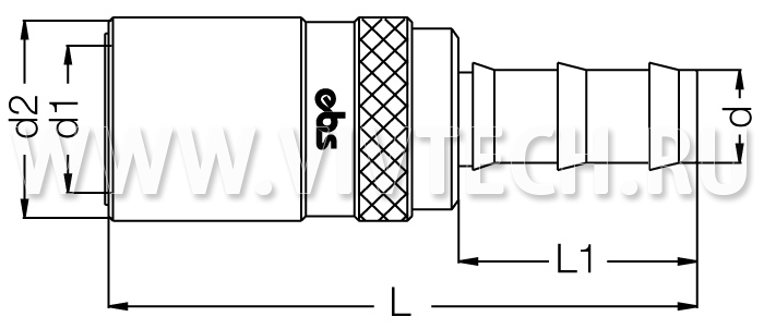 БРС муфта / розетка под шланг EBS 601 БРС муфта / розетка под шланг EBS 601 для воды Staubli RMI