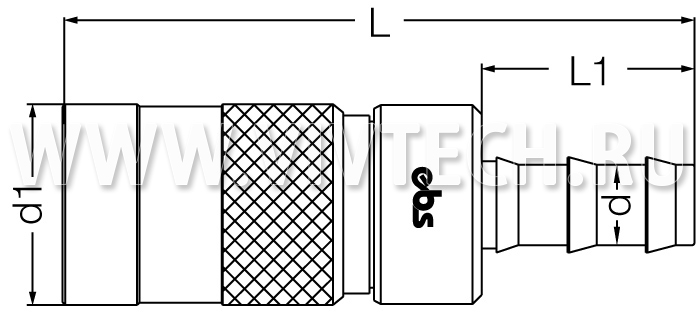 БРС муфта / розетка под шланг EBS 602 БРС муфта / розетка под шланг EBS 602 для воды Staubli CBI