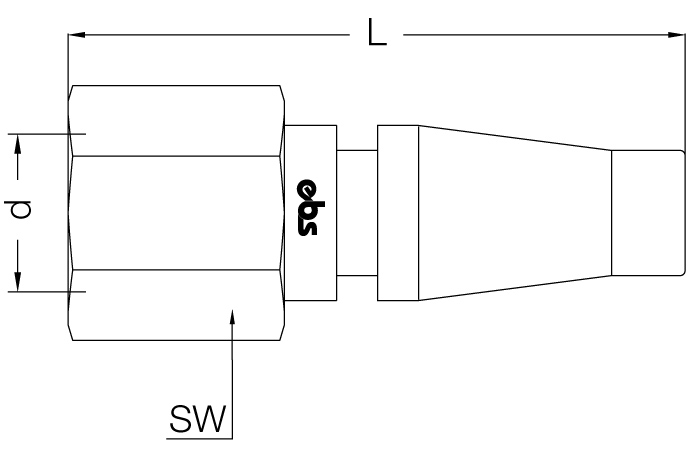 БРС штуцер/ниппель для воздуха NW 5 с внутренней резьбой