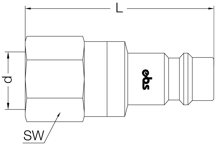 БРС штуцер пневматика NW 7.8 с внутренней резьбой с клапаном 