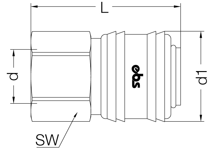 БРС муфта воздух NW 7.2 с внутренней резьбой