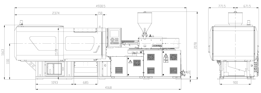 Габаритные размеры термопластавтомата BOLE BL140EKS