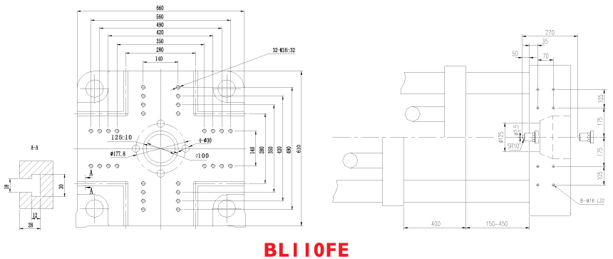 Размеры плит электрического термопластавтомата BOLE BL110FE
