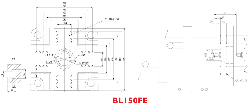 Размеры плит электрического термопластавтомата BOLE BL150FE