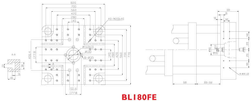Размеры плит электрического термопластавтомата BOLE BL180FE