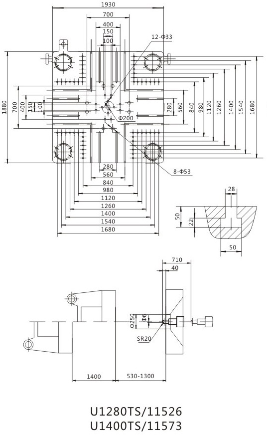 Чертежи плит термопластавтомата Sonly U1280TS